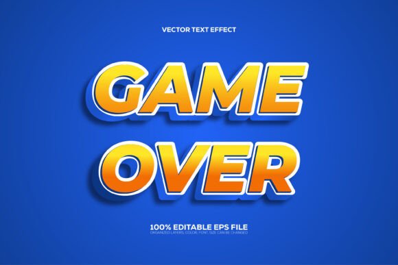 Editable Game Over 3D Style Text Effect for Modern Design