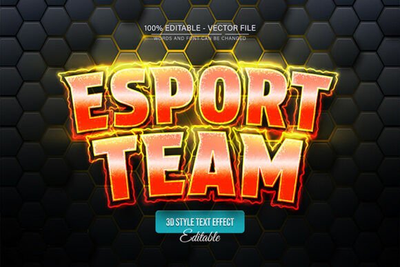 Esport Game Team Glow Neon Text Effect: A Vector Design Powerhouse