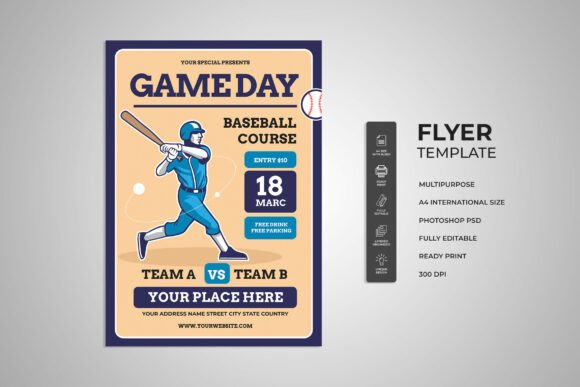 Game Day Baseball Couse Flyer: A Professional Template for Your Next Event