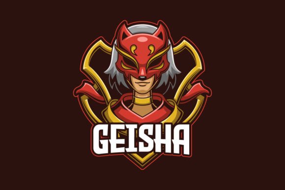 Geisha E-sports Game Mascot Logo: A Bold Visual Identity for Teams