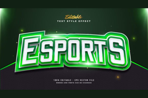 Green Esport Text in Game Style: A Dynamic Design Asset