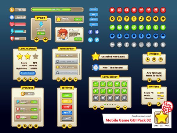 Mobile Game GUI Pack 02: Streamline Your UI Design