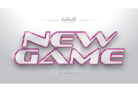 New Game Text Style: White and Pink Design for Creative Projects